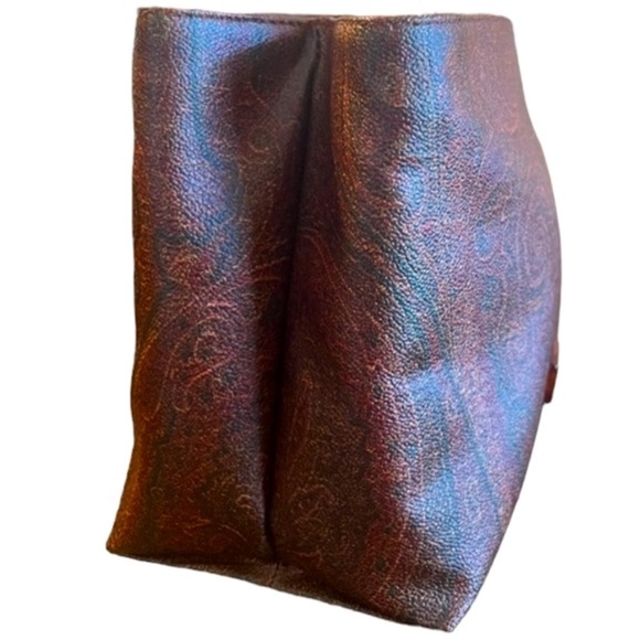 ETRO RARE PAISLEY TORTOISESHELL PATTERN PLASTIC HANDLE HANDBAG PVC/LEATHER - Picture 8 of 14